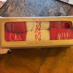 Rae Dunn Red and White Cozy Socks Set
